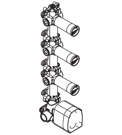 AXOR ONE Rough, Thermostatic Module with 3 Volume Controls