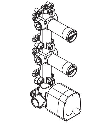 AXOR ONE Rough, Thermostatic Module with 2 Volume Controls