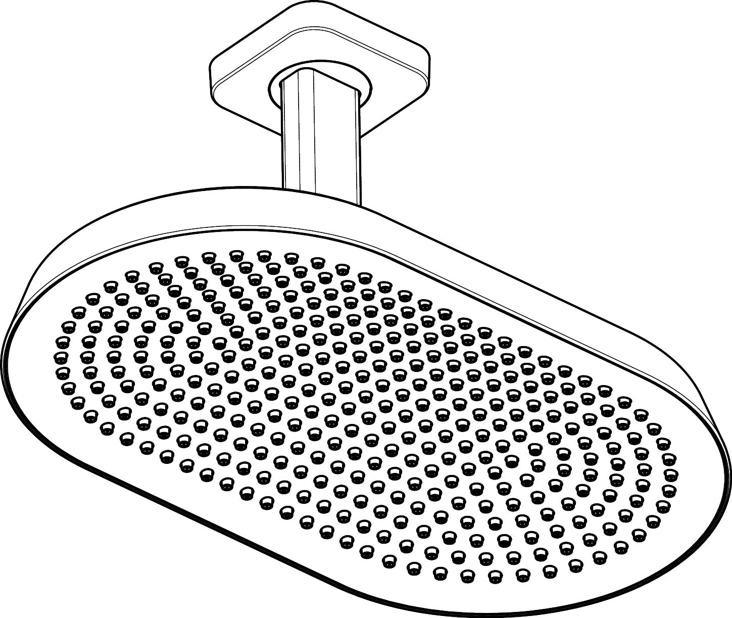 AXOR ShowerSphere Showerhead 370 1-Jet Ceiling Connection, 2.5 GPM