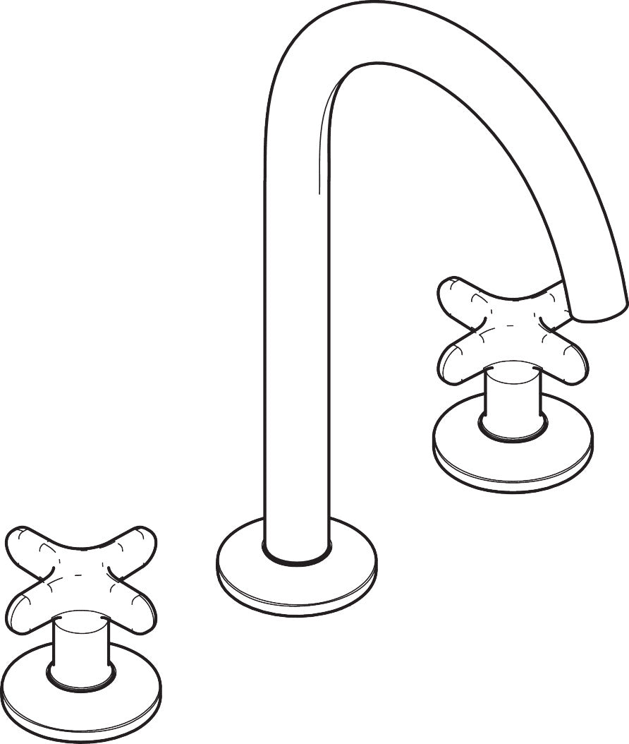 AXOR ONE Widespread Faucet 170-  Cross Handle, 1.2 GPM