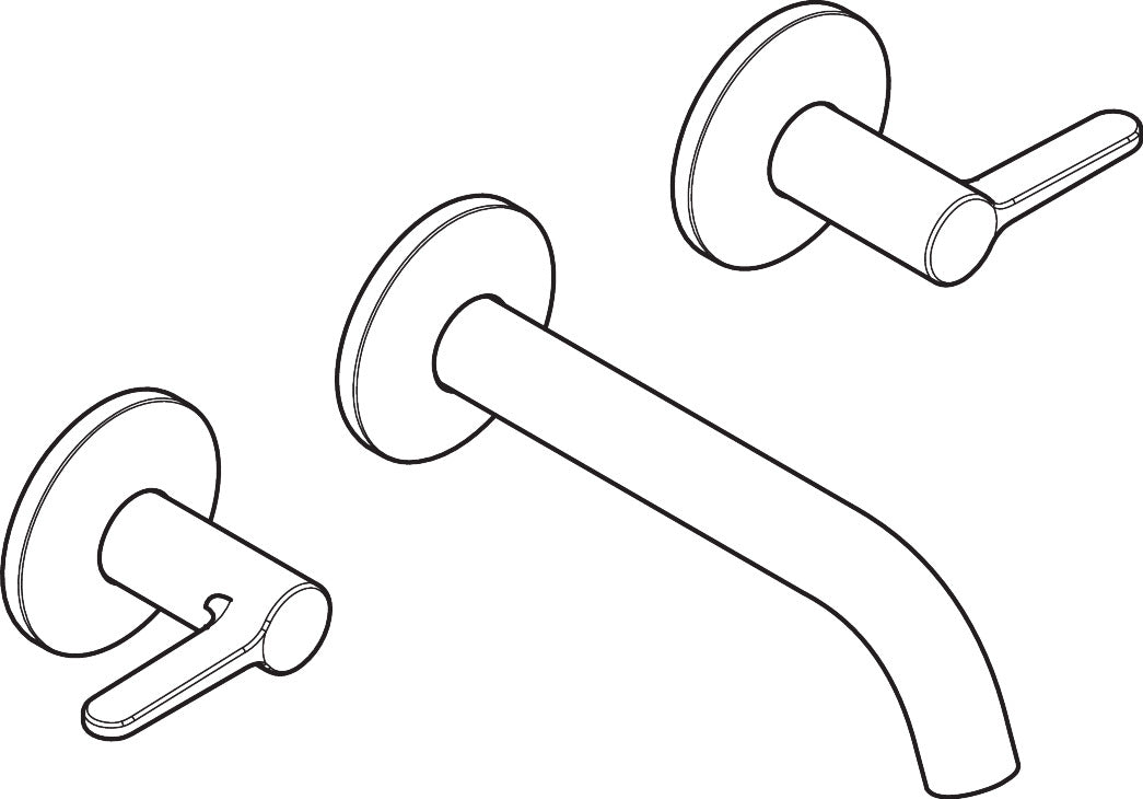 AXOR ONE Wall-Mounted Widespread Faucet 160- Lever Handles, 1.2 GPM