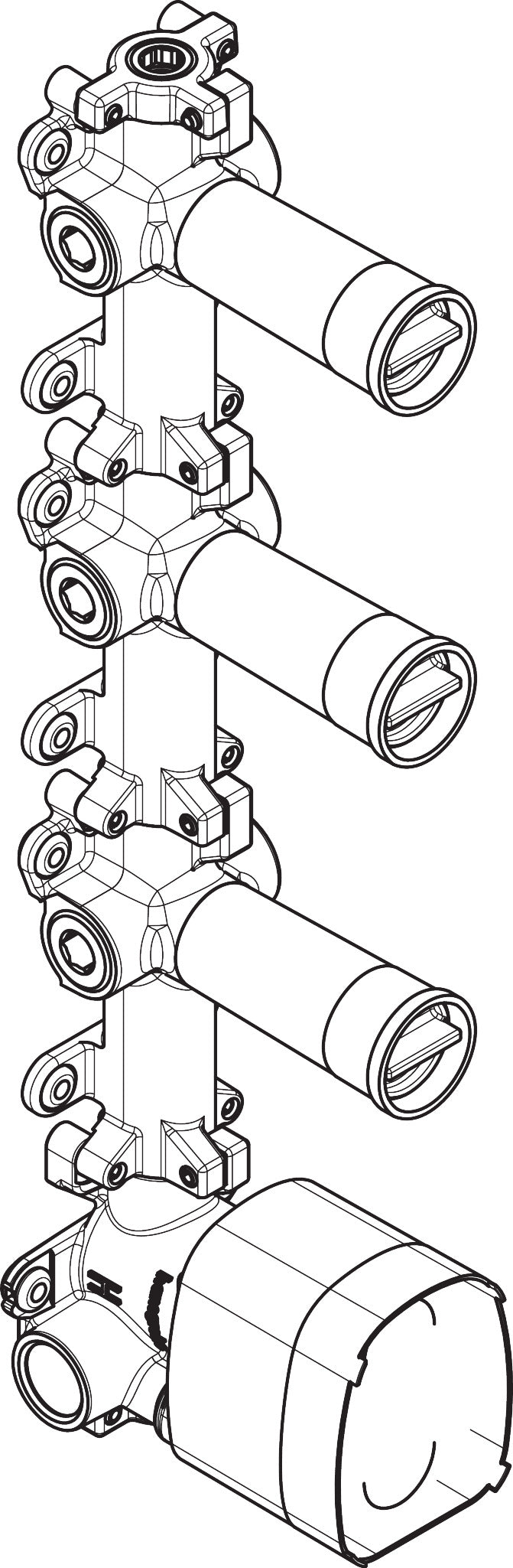 AXOR ONE Rough, Thermostatic Module with 3 Volume Controls