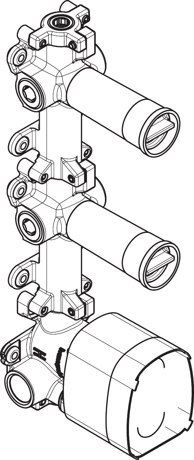 AXOR ONE Rough, Thermostatic Module with 2 Volume Controls