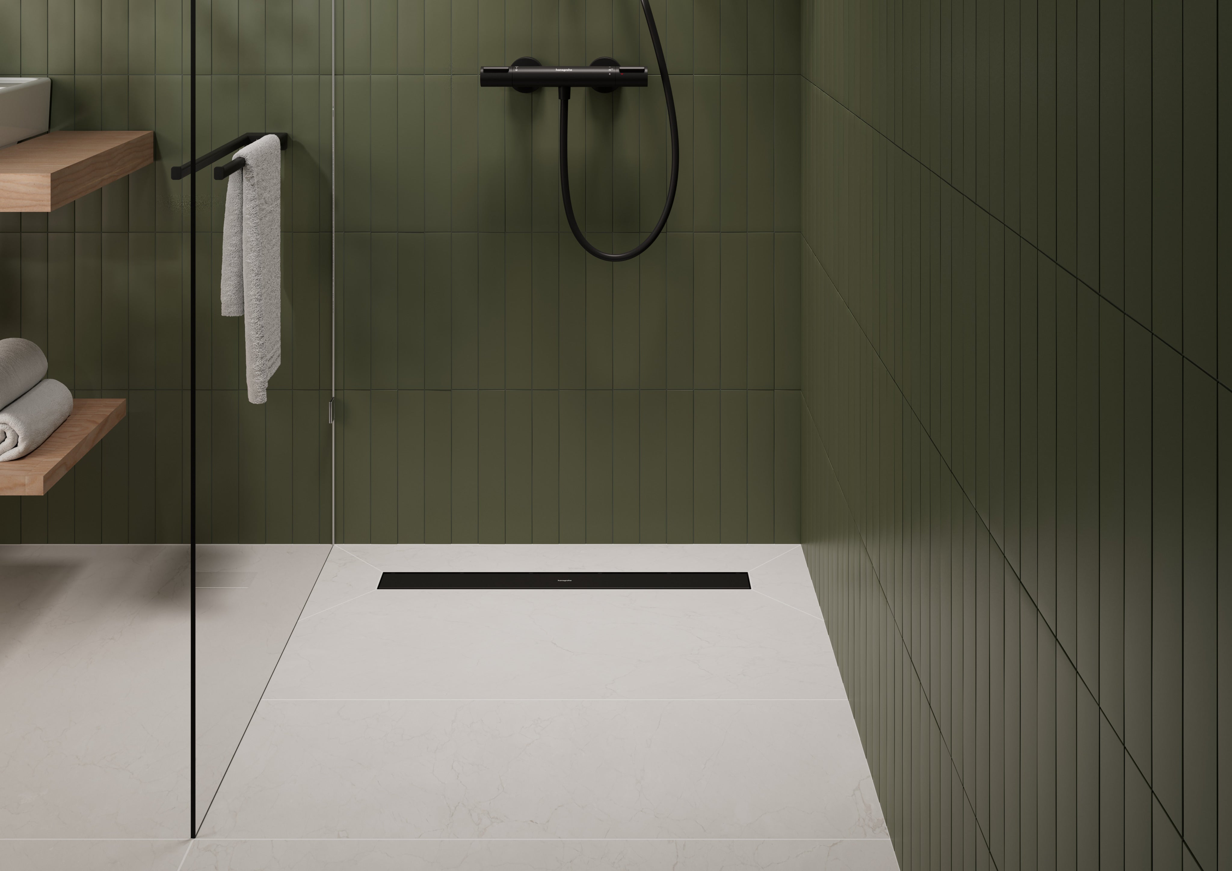 Hansgrohe Raindrain Go Complete Set Shower Drain Basic 39, 3/8"  1000mm
