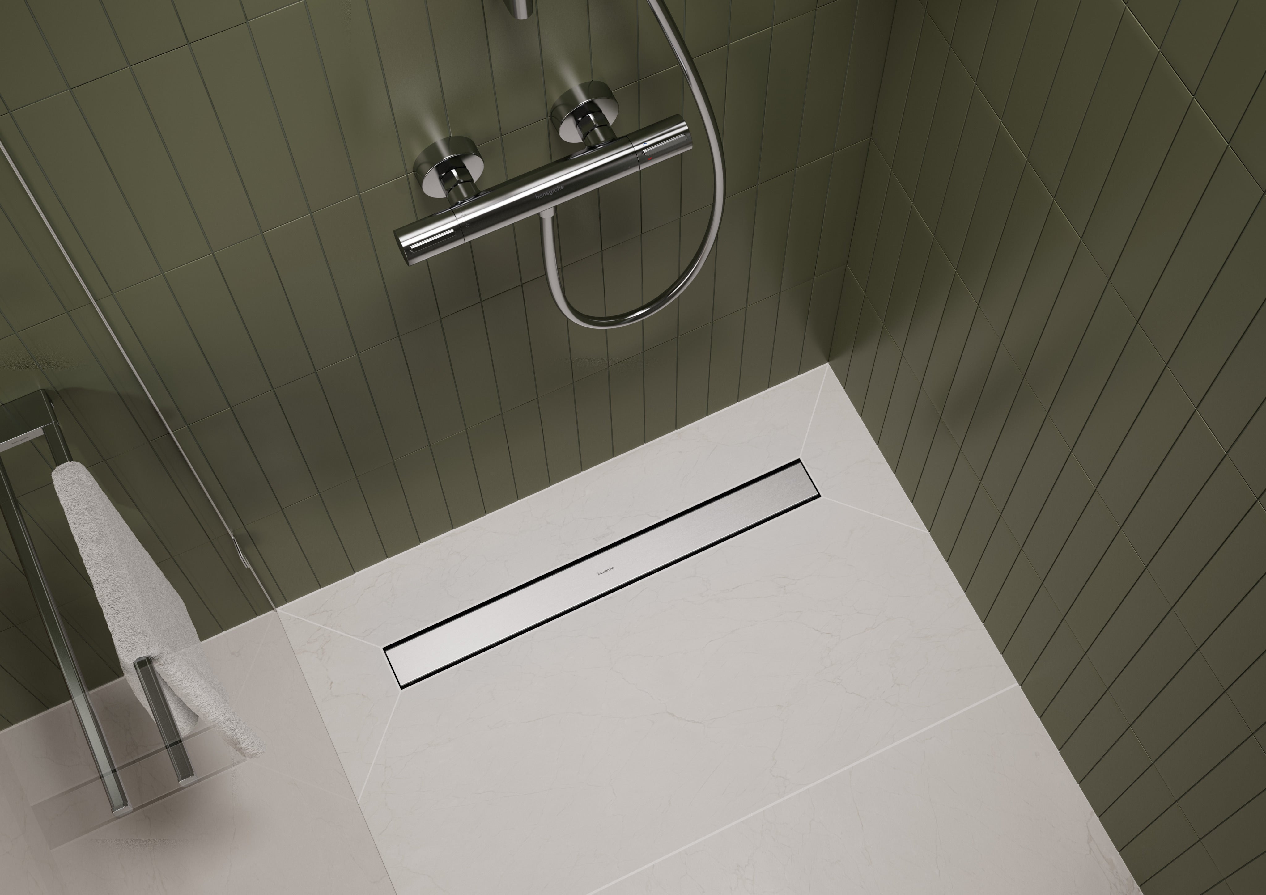 Hansgrohe Raindrain Go Complete Set Shower Drain Basic 47, 1/4"  1200mm