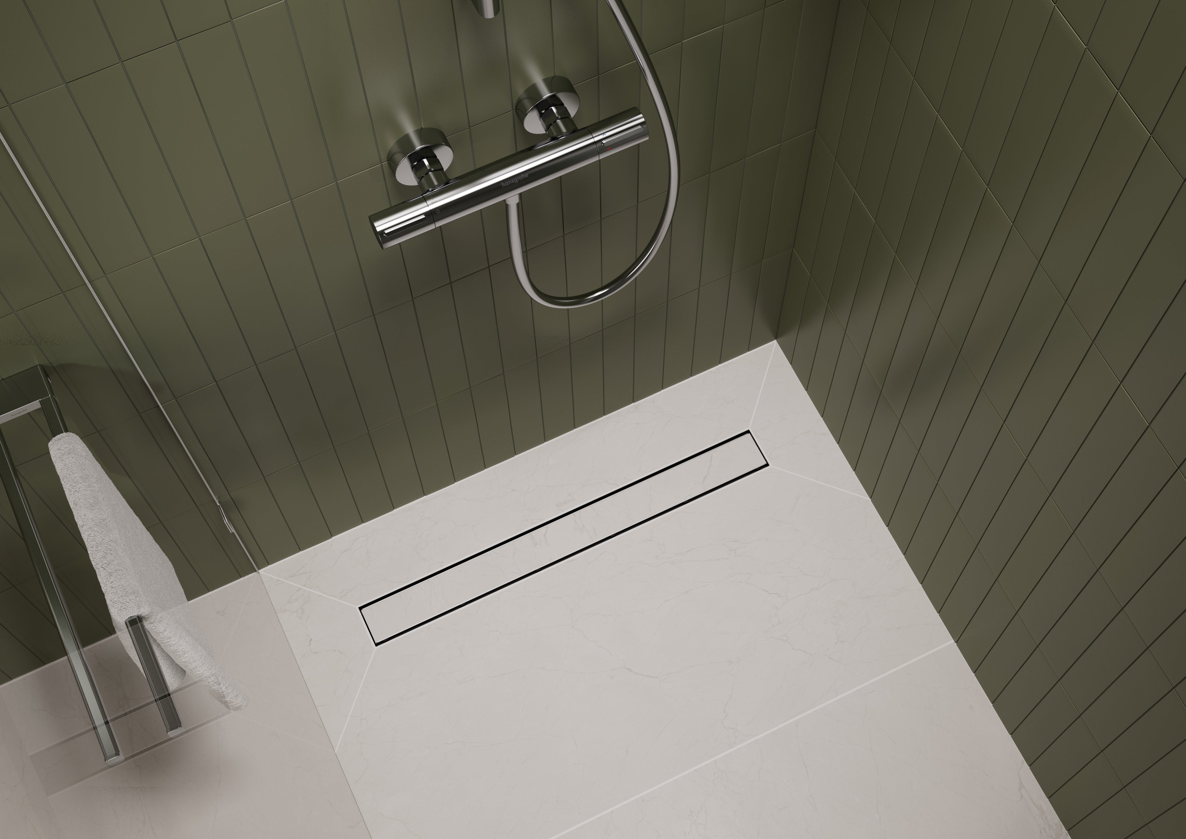 Hansgrohe Raindrain Go Complete Set Shower Drain Basic 47, 1/4"  1200mm