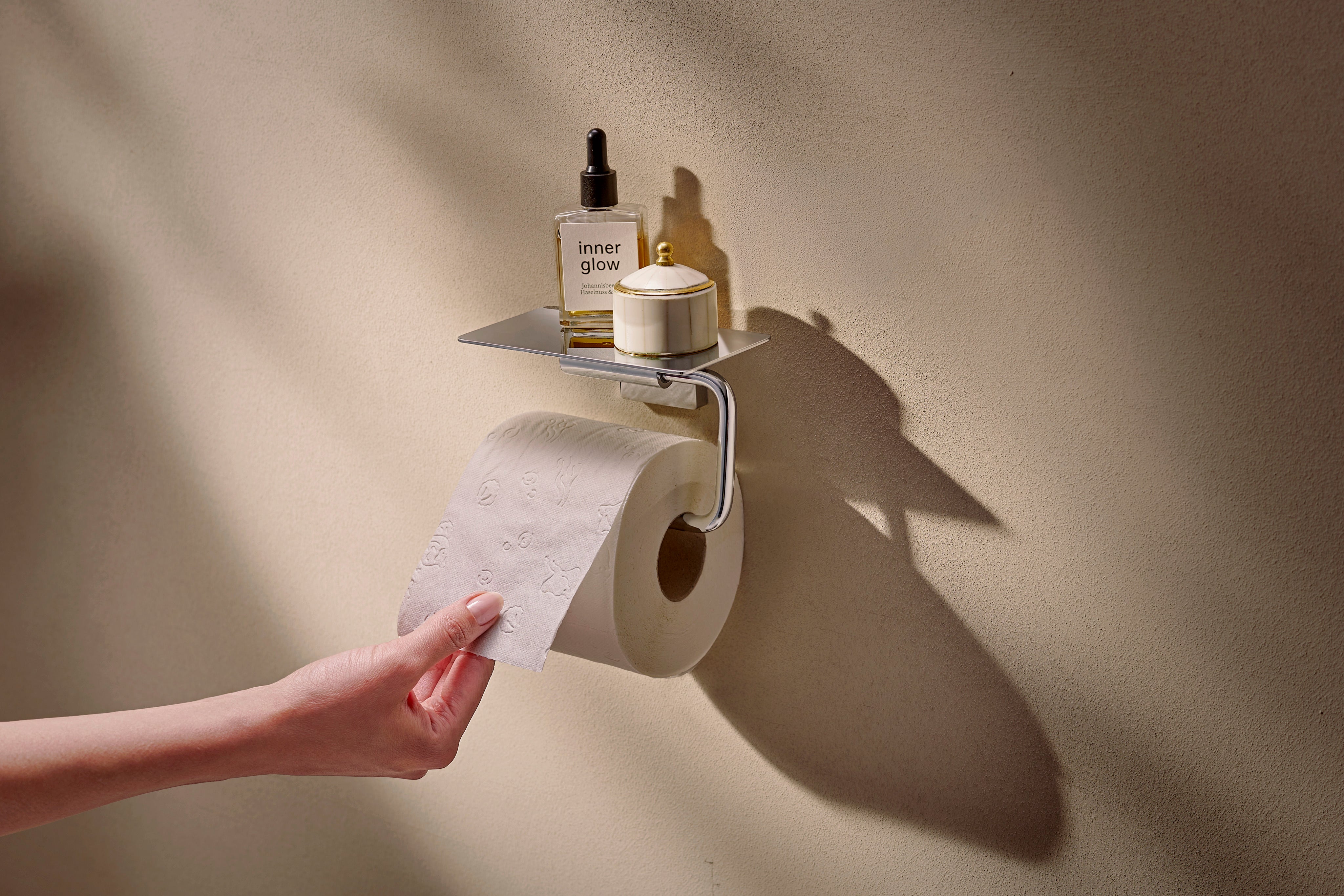 Hansgrohe AddStoris S Toilet Paper Holder with Shelf