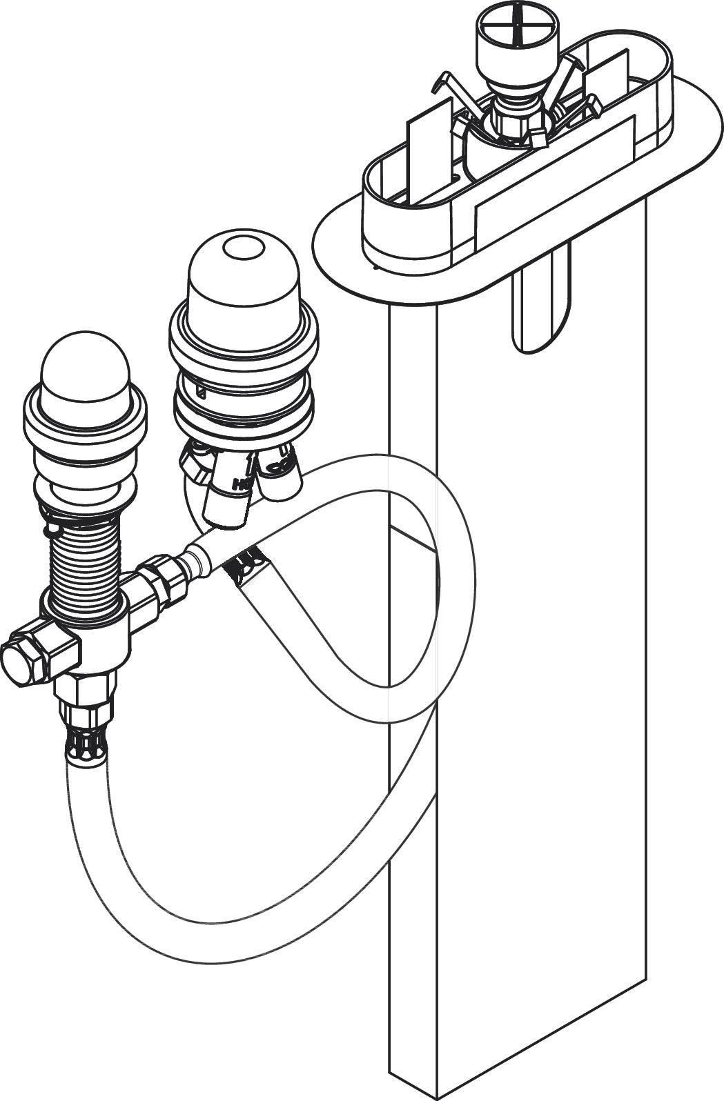 AXOR Rough, 3-Hole Roman Tub Set with Single Handle