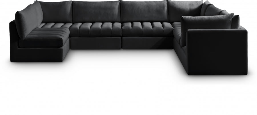 Jacob 140" Velvet Upholstered 7pc. Modular Sectional