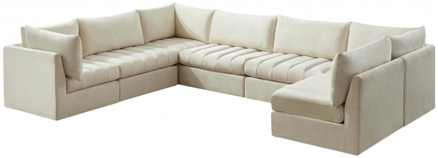 Jacob 140" Velvet Upholstered 7pc. Modular Sectional