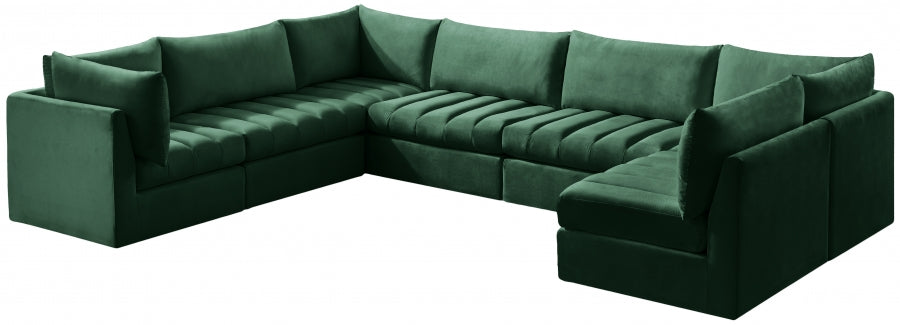 Jacob 140" Velvet Upholstered 7pc. Modular Sectional