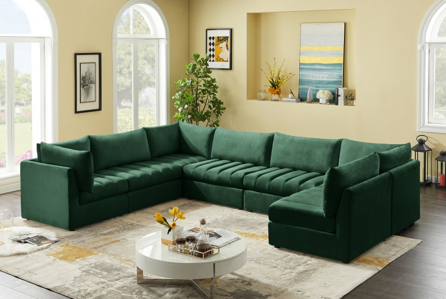Jacob 140" Velvet Upholstered 7pc. Modular Sectional