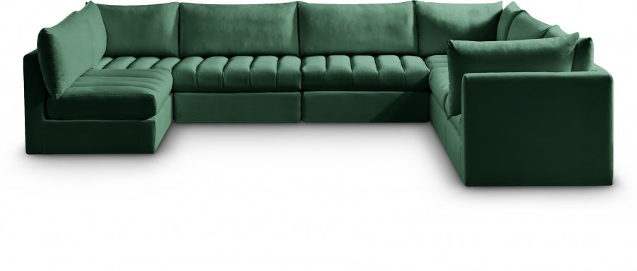 Jacob 140" Velvet Upholstered 7pc. Modular Sectional