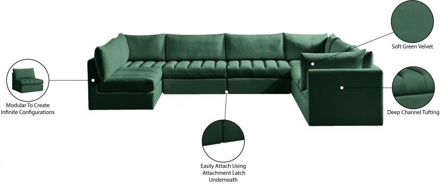 Jacob 140" Velvet Upholstered 7pc. Modular Sectional