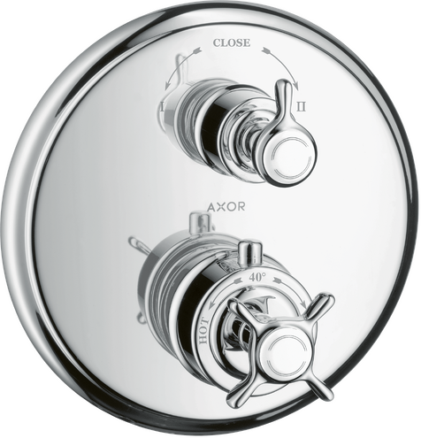 AXOR Montreux Thermostatic Trim with Volume Control and Diverter- Cross-Handle