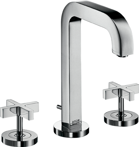AXOR Citterio Widespread Faucet 170 with Cross Handles and Pop-Up Drain, 1.2 GPM