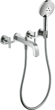 AXOR Citterio 3-Hole Wall-Mounted Tub Trim with Handshower, 1.75 GPM- Cross Handles