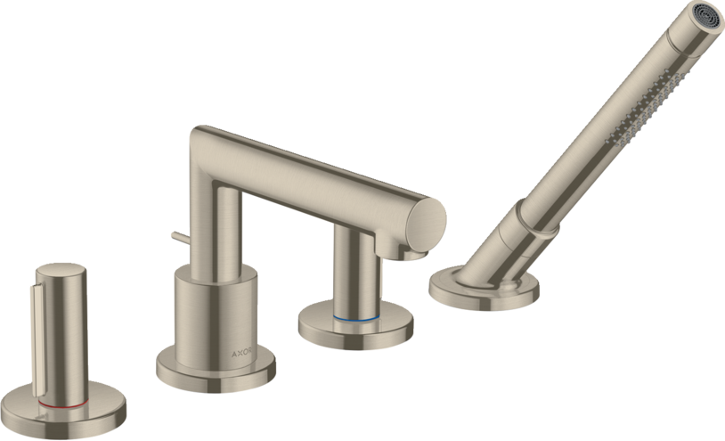 AXOR Uno 4-Hole Roman Tub Set Trim with Zero Handles and 1.75 GPM Handshower