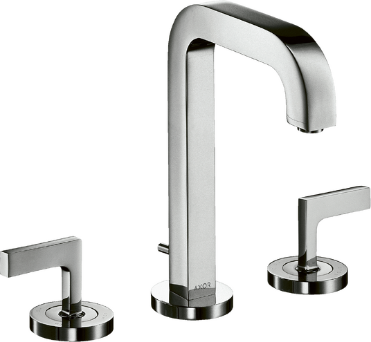 AXOR Citterio Widespread Faucet 170 with Lever Handles and Pop-Up Drain, 1.2 GPM