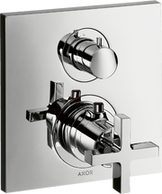 AXOR Citterio Thermostatic Trim with Volume Control and Diverter- Cross Handle