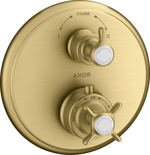 AXOR Montreux Thermostatic Trim with Volume Control and Diverter- Cross-Handle