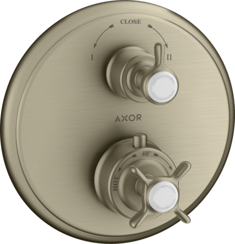 AXOR Montreux Thermostatic Trim with Volume Control and Diverter- Cross-Handle