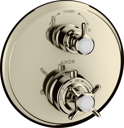 AXOR Montreux Thermostatic Trim with Volume Control and Diverter- Cross-Handle