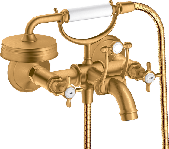AXOR Montreux 2-Handle Wall-Mounted Tub Filler with Cross Handles and 1.8 GPM Handshower