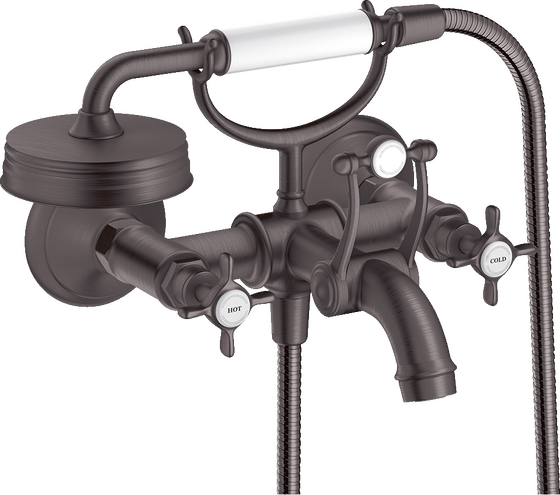 AXOR Montreux 2-Handle Wall-Mounted Tub Filler with Cross Handles and 1.8 GPM Handshower