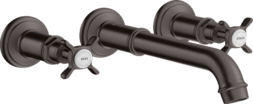 AXOR Montreux Wall-Mounted Widespread Faucet Trim with Cross Handles, 1.2 GPM