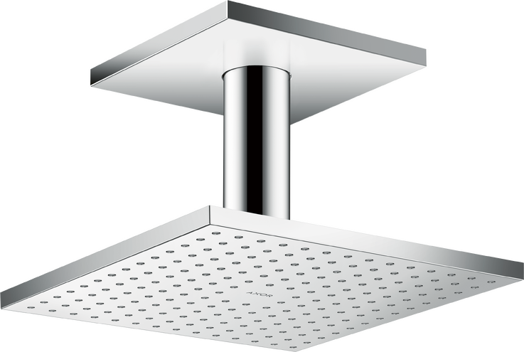 AXOR ShowerSolutions Showerhead 250 Square 2-Jet Ceiling Connection, 2.5 GPM