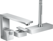 AXOR Edge 3-Hole Roman Tub Set Trim with 1.75 GPM Handshower - Diamond Cut