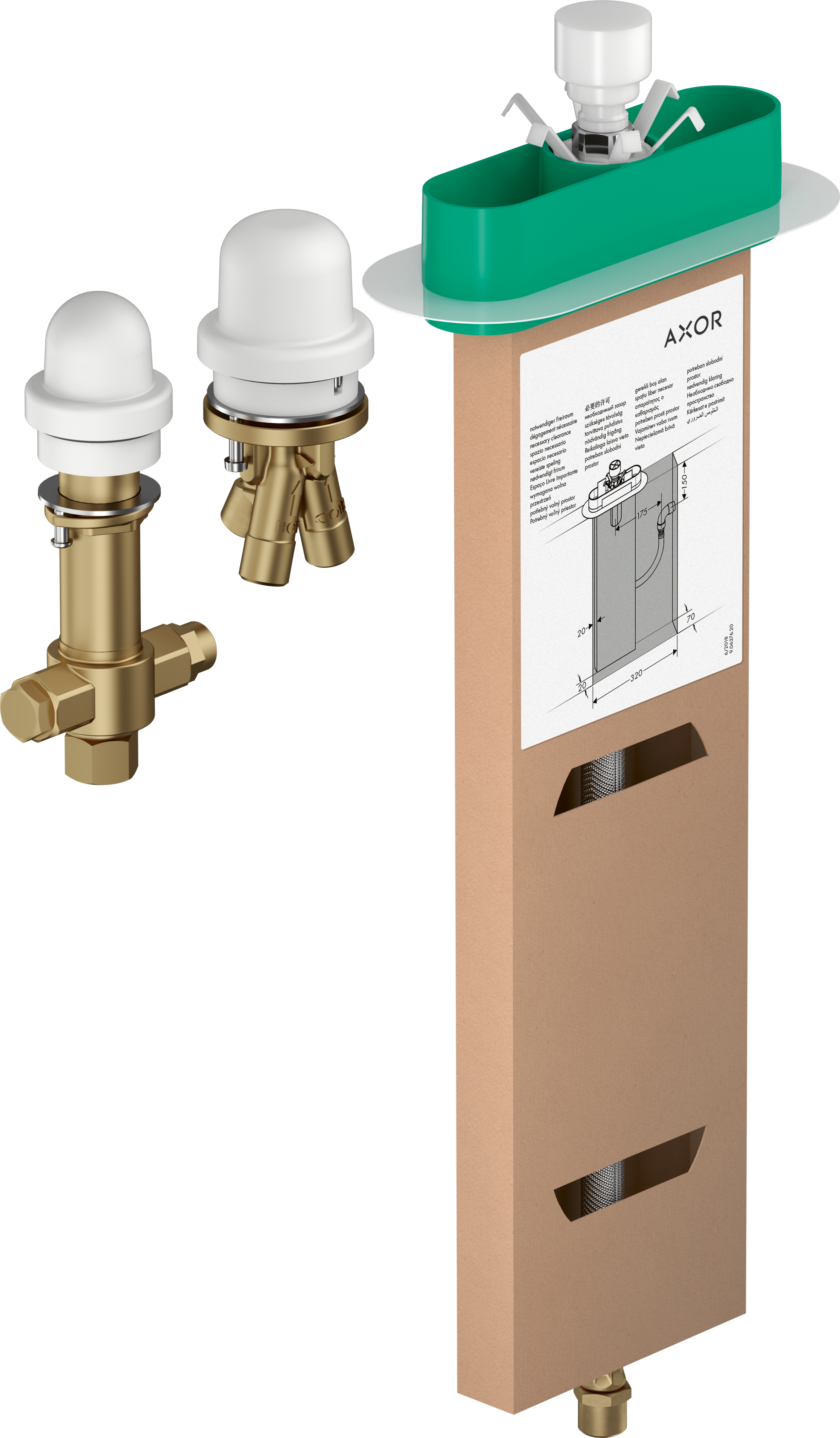 AXOR Rough, 3-Hole Roman Tub Set with Single Handle