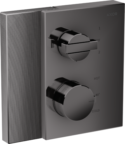 AXOR Edge Thermostatic Trim with Volume Control and Diverter - Diamond Cut