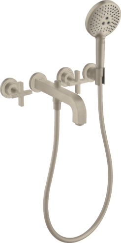 AXOR Citterio 3-Hole Wall-Mounted Tub Trim with Handshower, 1.75 GPM- Cross Handles