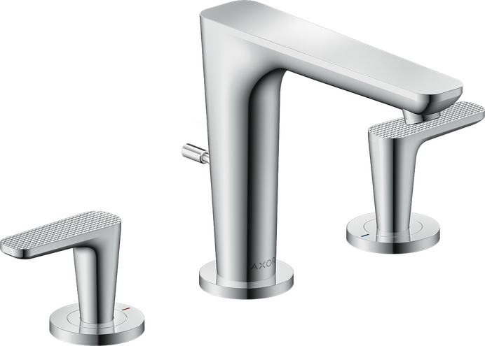AXOR Citterio C Widespread Faucet 125 with Pop-Up Drain- Cubic Cut, 1.2 GPM