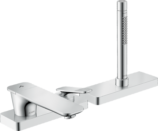 AXOR Citterio C 3-Hole Roman Tub Set Trim with 1.75 GPM Handshower and Sbox- Cubic Cut