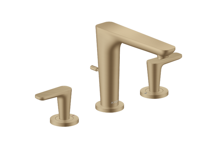 AXOR Citterio C Widespread Faucet 125 with Pop-Up Drain- Cubic Cut, 1.2 GPM