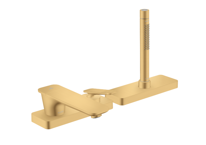 AXOR Citterio C 3-Hole Roman Tub Set Trim with 1.75 GPM Handshower and Sbox- Cubic Cut