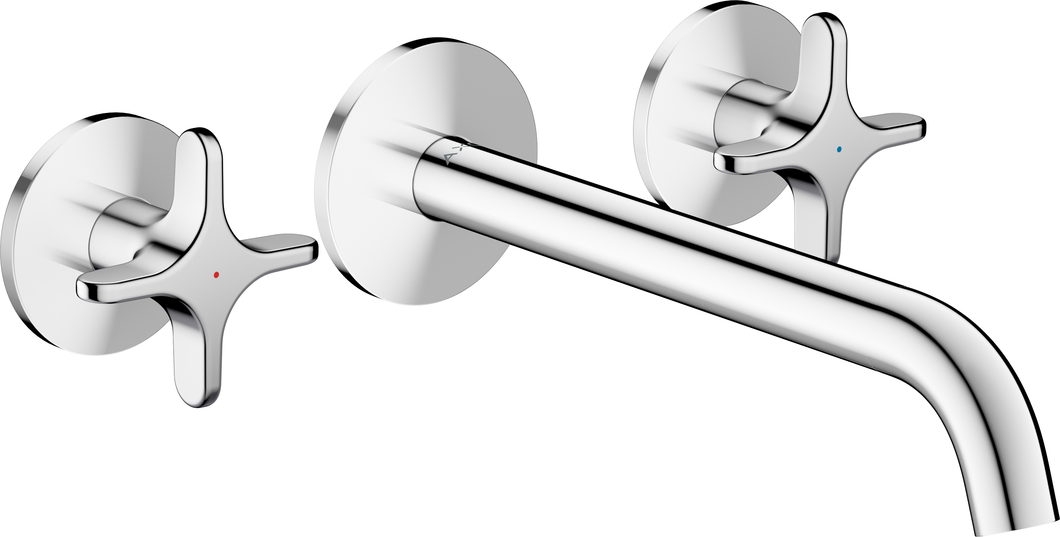 AXOR ONE 3-Hole Wall Mounted Tub Filler, 220  Cross Handle