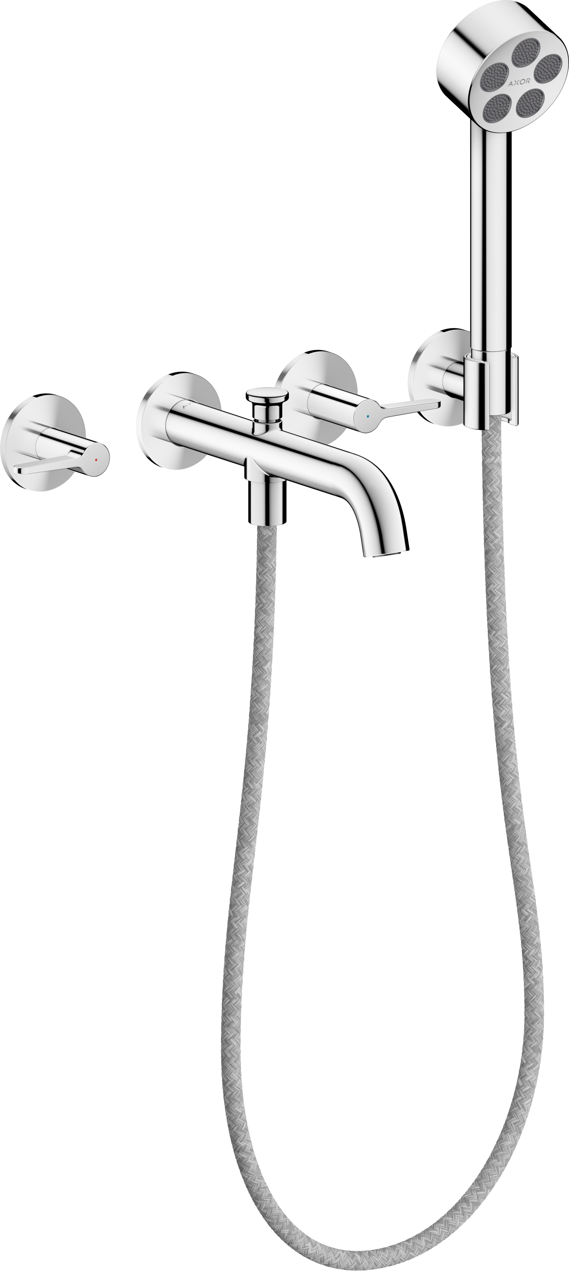 AXOR ONE 3-Hole Wall Mounted Tub Filler, with 1.75gpm Handshower, Lever Handle