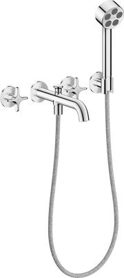 AXOR ONE 3-Hole Wall Mounted Tub Filler, with 1.75gpm Handshower, Cross Handle