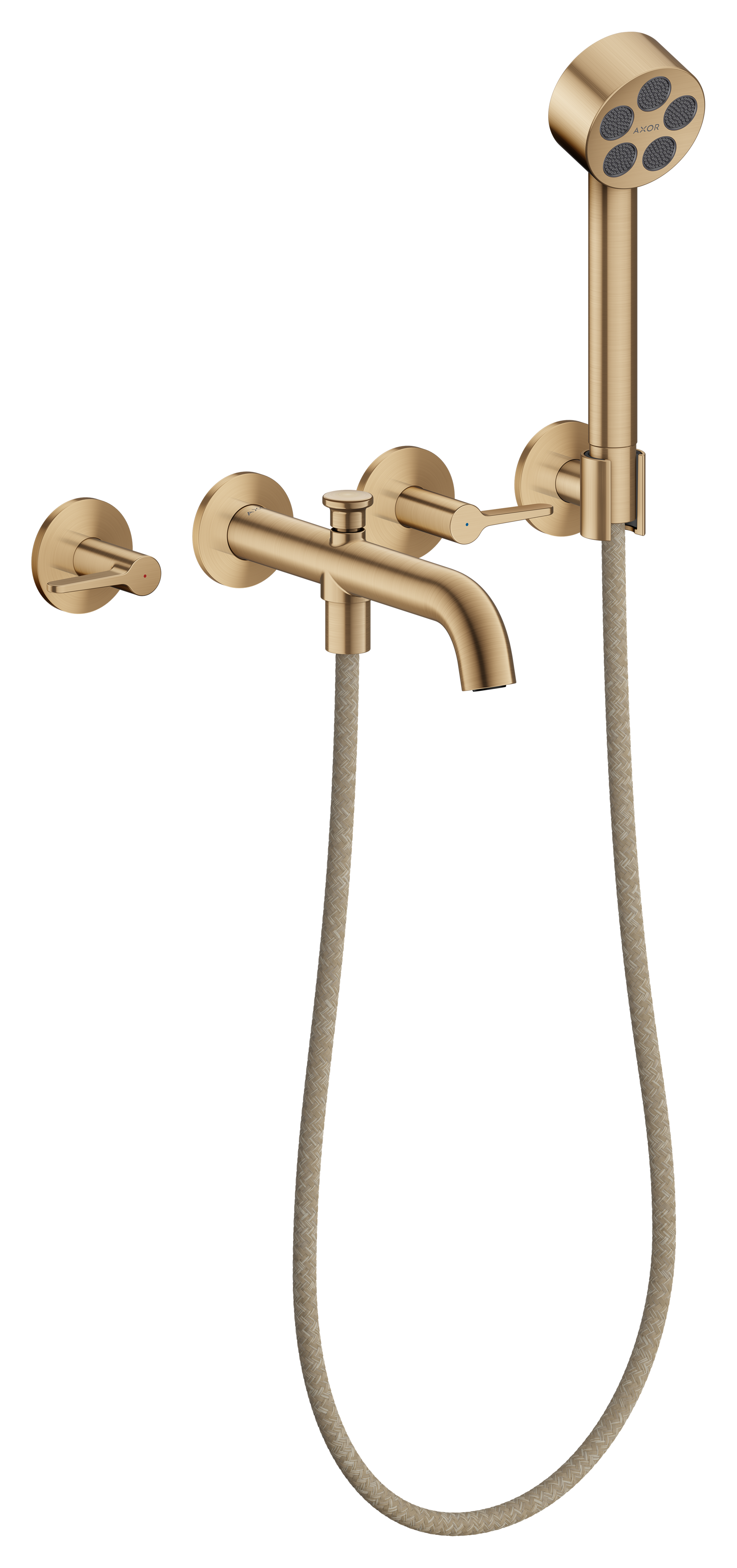 AXOR ONE 3-Hole Wall Mounted Tub Filler, with 1.75gpm Handshower, Lever Handle