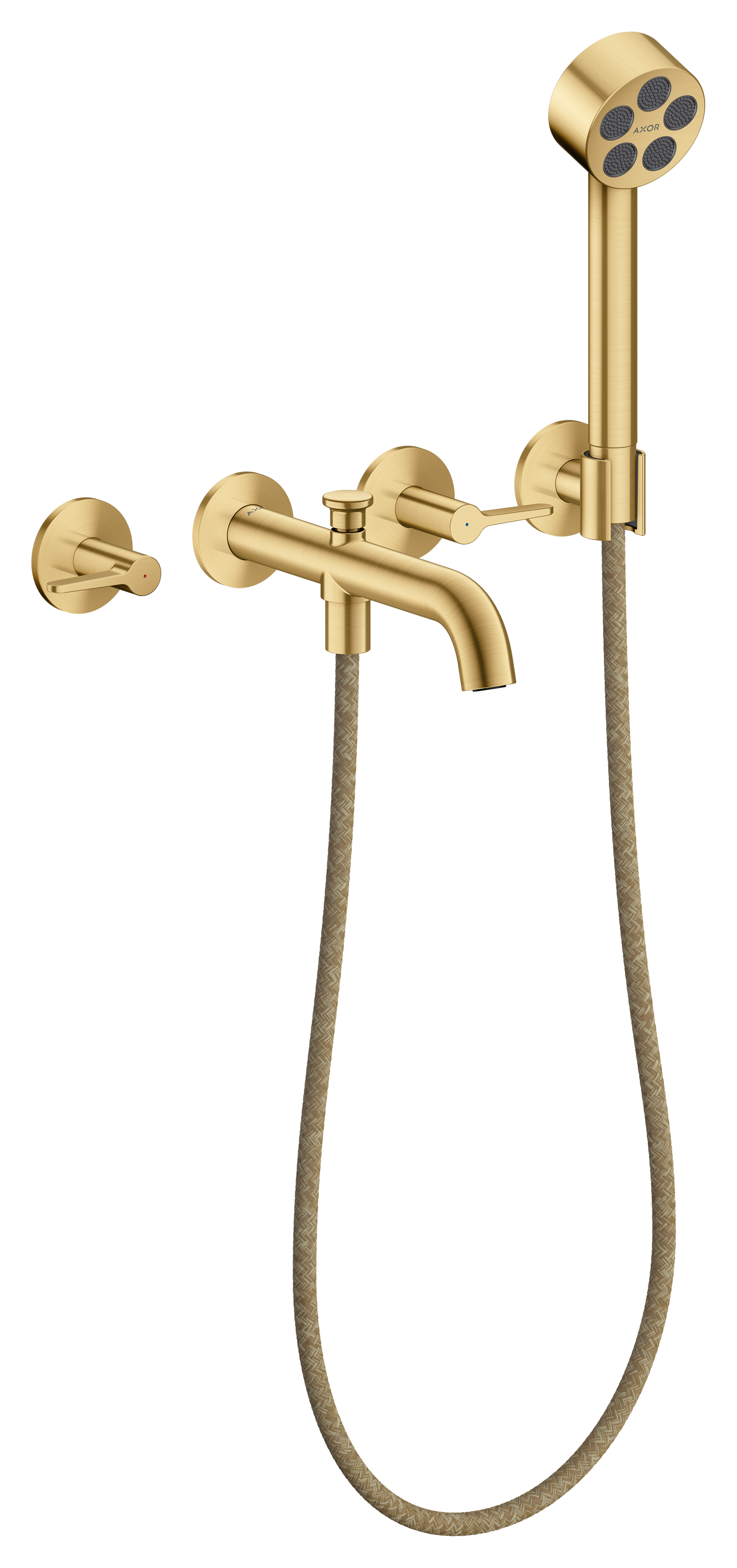 AXOR ONE 3-Hole Wall Mounted Tub Filler, with 1.75gpm Handshower, Lever Handle