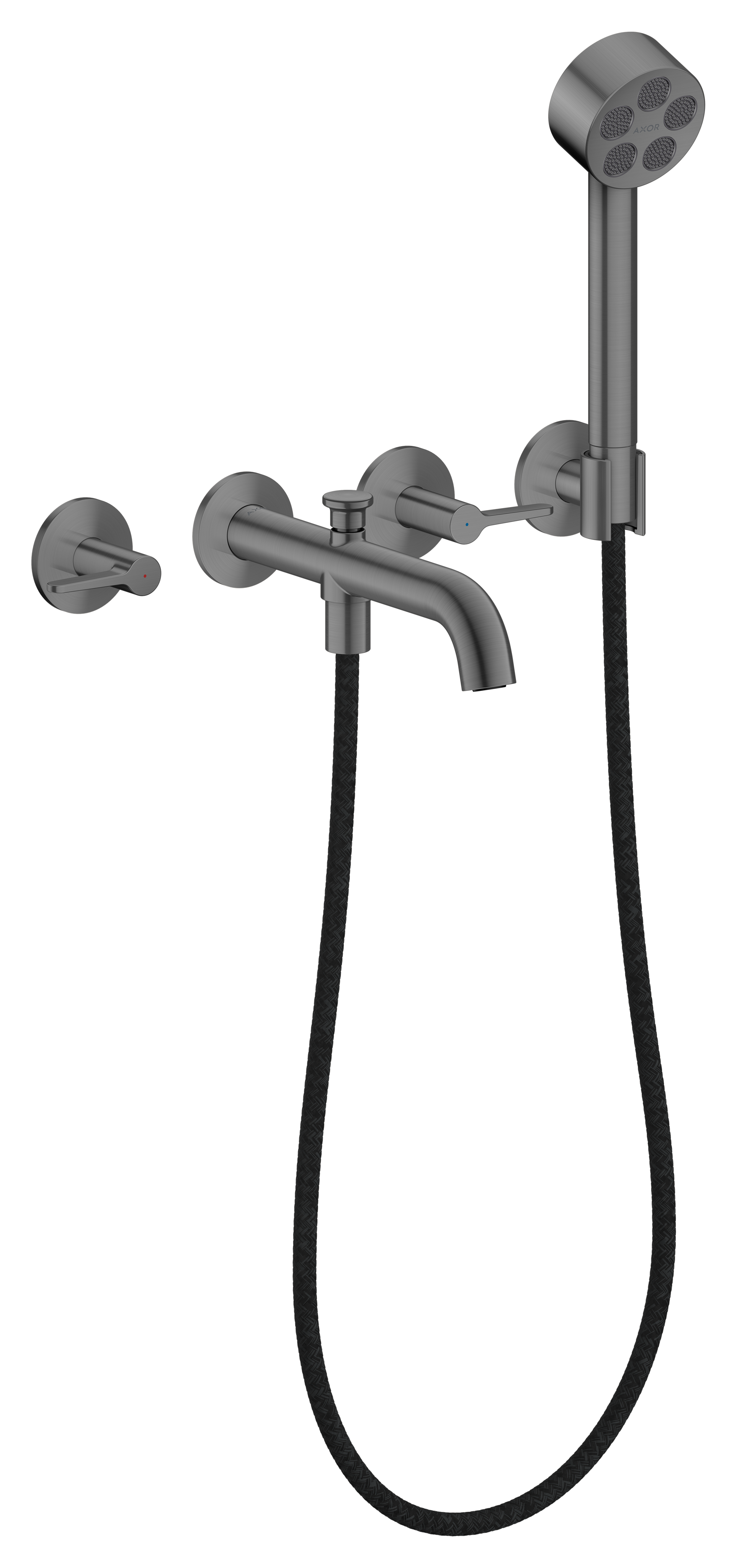AXOR ONE 3-Hole Wall Mounted Tub Filler, with 1.75gpm Handshower, Lever Handle