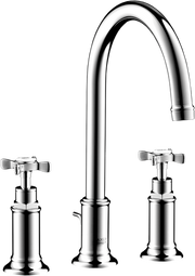 AXOR Montreux Widespread Faucet 180 with Cross Handles and Pop-Up Drain, 1.2 GPM