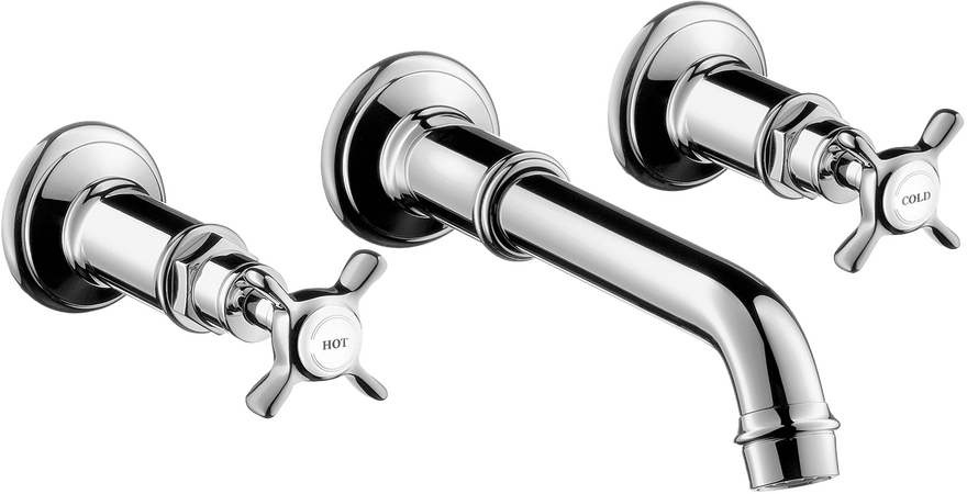 AXOR Montreux Wall-Mounted Widespread Faucet Trim with Cross Handles, 1.2 GPM