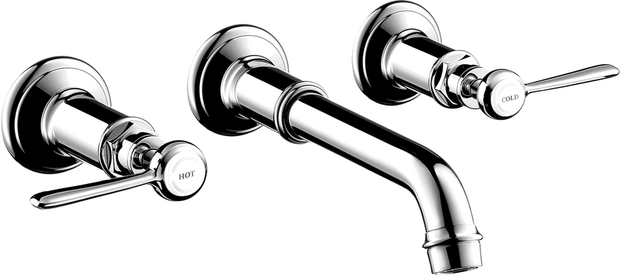 AXOR Montreux Wall-Mounted Widespread Faucet Trim with Lever Handles, 1.2 GPM
