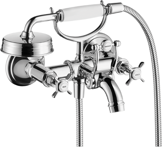 AXOR Montreux 2-Handle Wall-Mounted Tub Filler with Cross Handles and 1.8 GPM Handshower