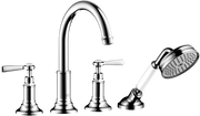 AXOR Montreux 4-Hole Roman Tub Set Trim with Lever Handles and 1.8 GPM Handshower
